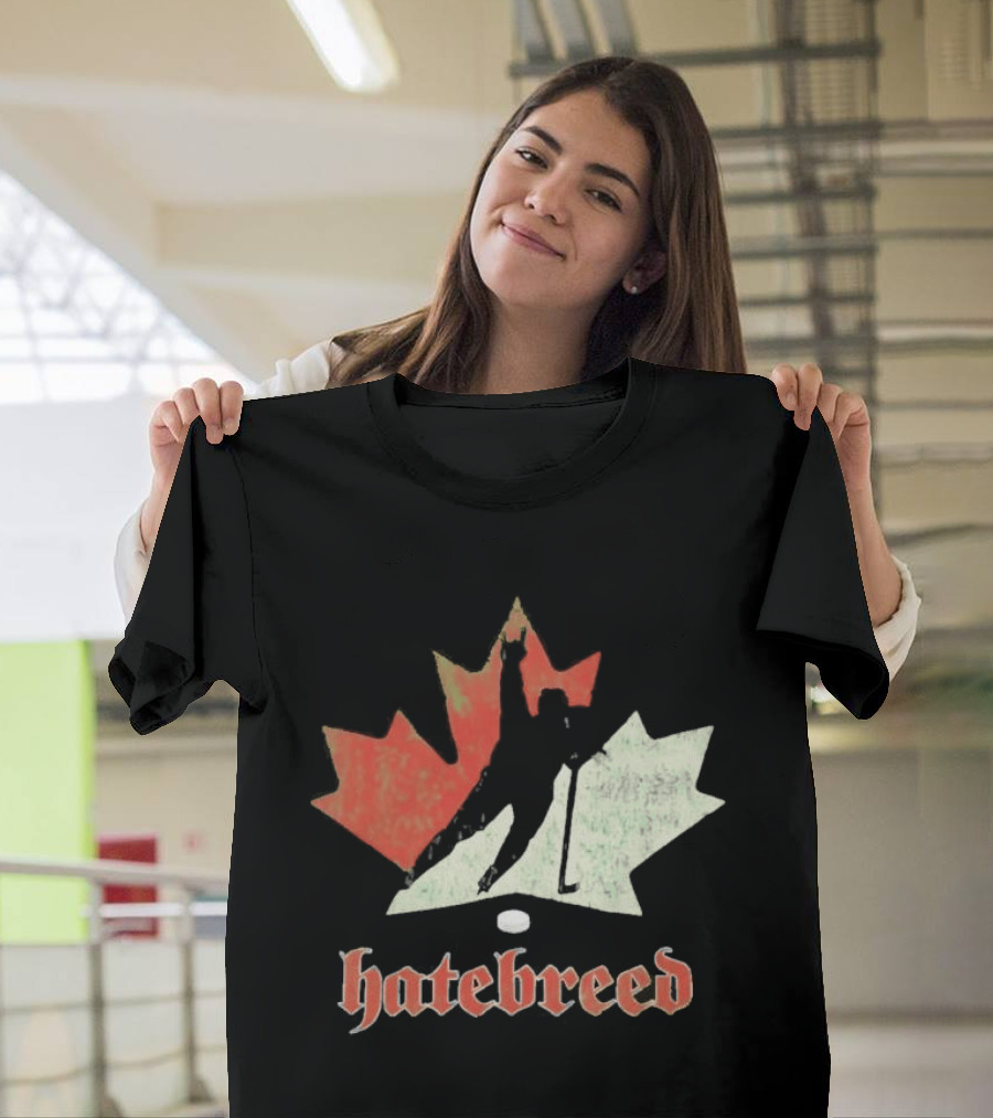 Maple Leaf Hockey Player Hatebreed T-Shirt