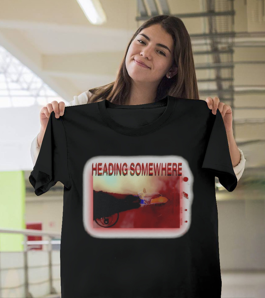 Heading Somewhere Motorcycle Journey Vintage Road Trip T-Shirt