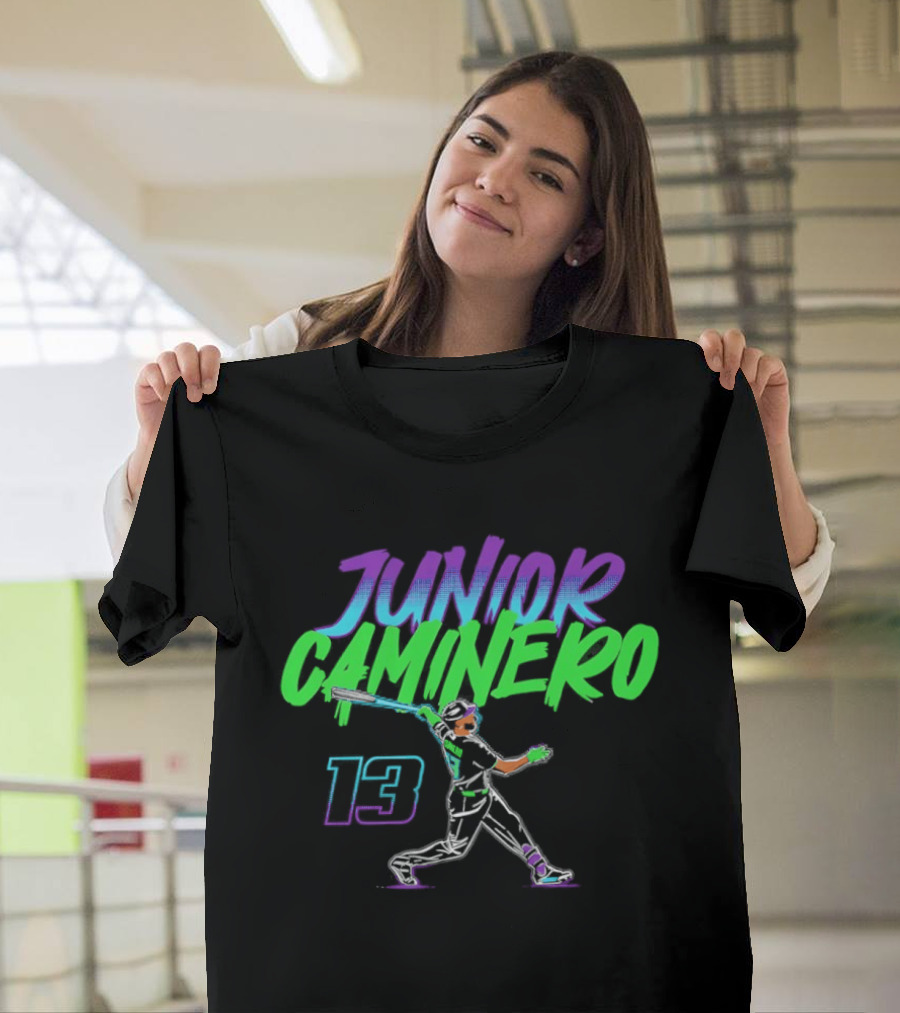 Junior Caminero Tampa Bay Rays Baseball Slugger Swing 13 T-Shirt
