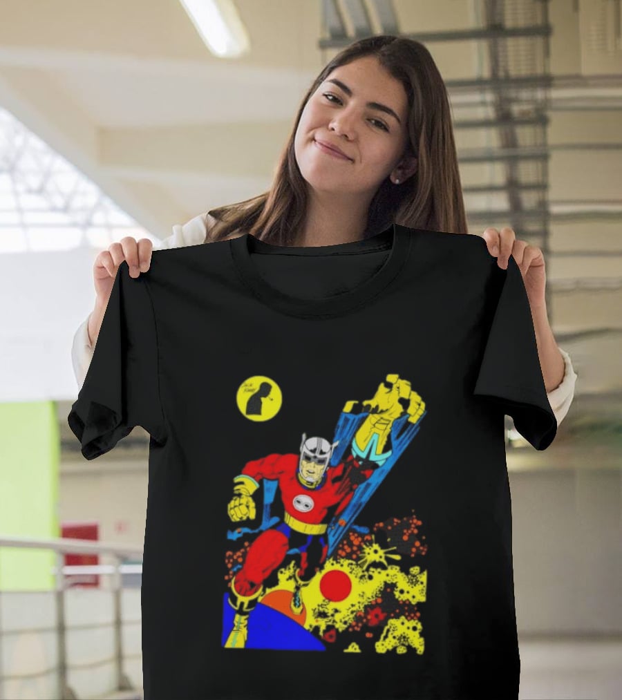 Jack Kirby Galactic Superhero Comic Book Dynamic Action T-Shirt