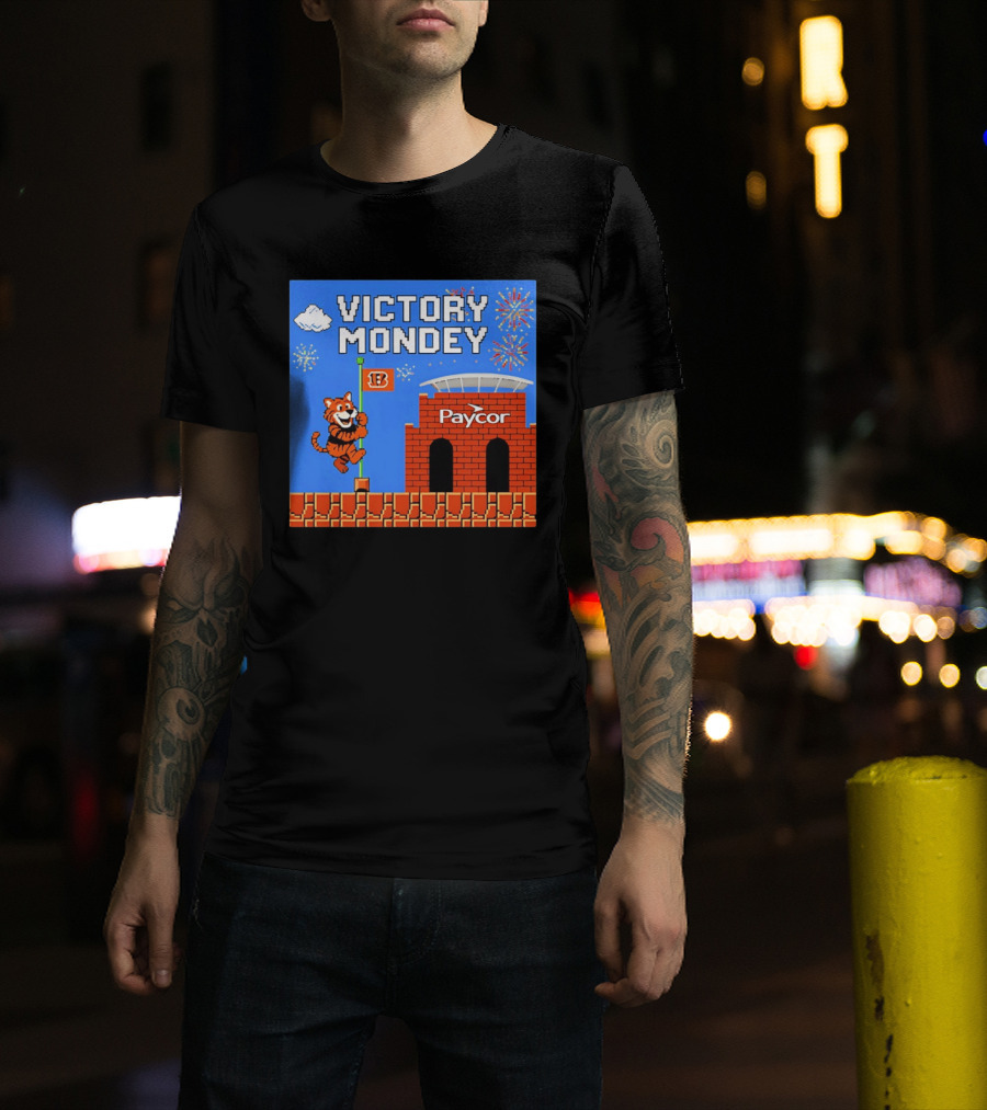 Cincinnati Bengals Victory Mondey Pixel Art Tiger Paycor Stadium Celebration T-Shirt