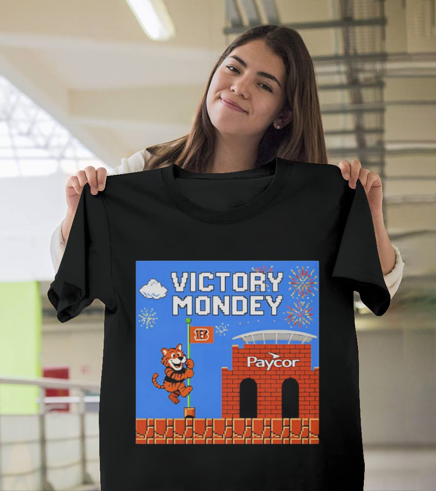Cincinnati Bengals Victory Mondey Pixel Art Tiger Paycor Stadium Celebration T-Shirt