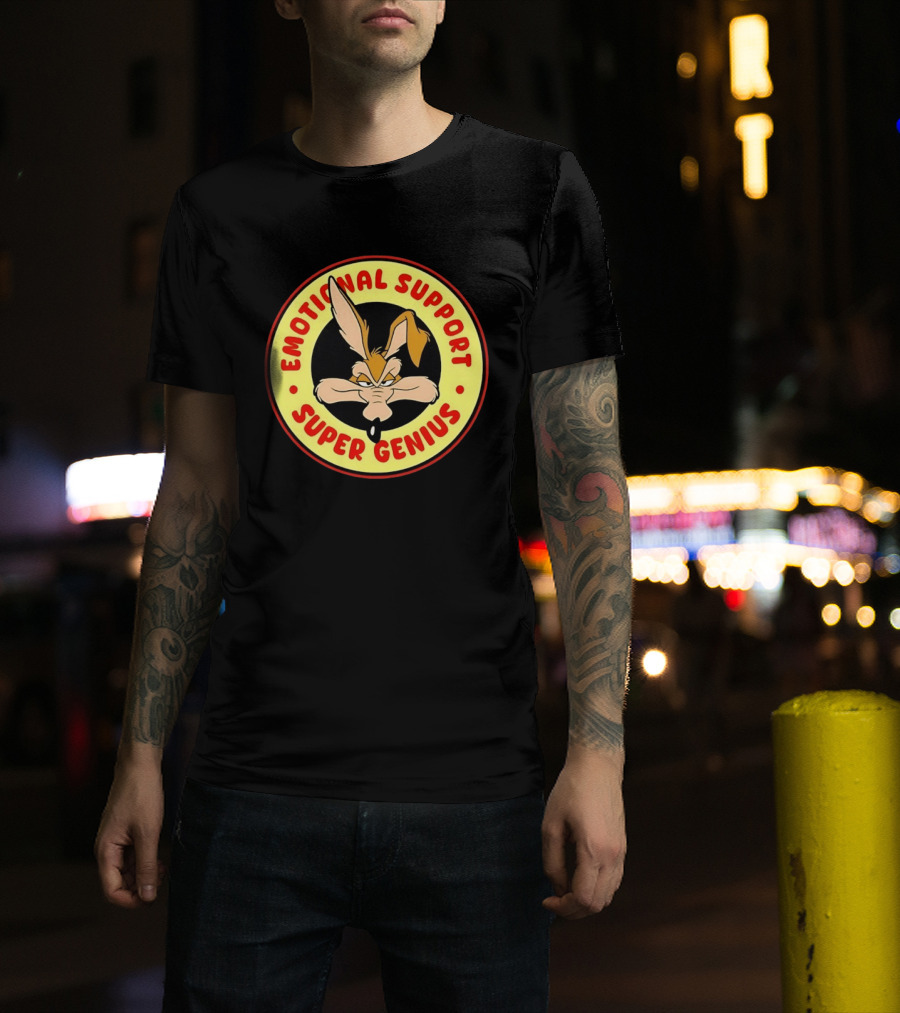 Wile E Coyote Emotional Support Super Genius T-Shirt