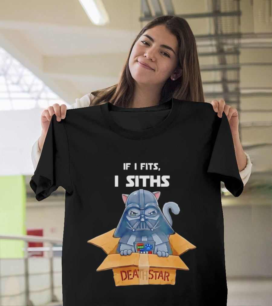 If I Fits I Siths Darth Vader Cat In Death Star Box T-Shirt