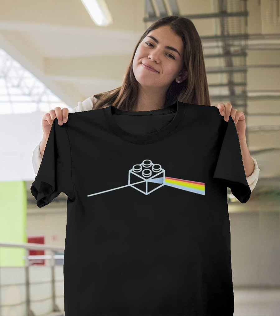 Dark Side Of The Brick Prism Rainbow Block T-Shirt