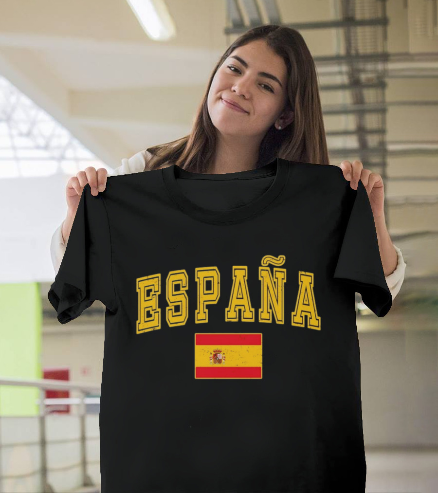 España Text With Spain Flag T-Shirt
