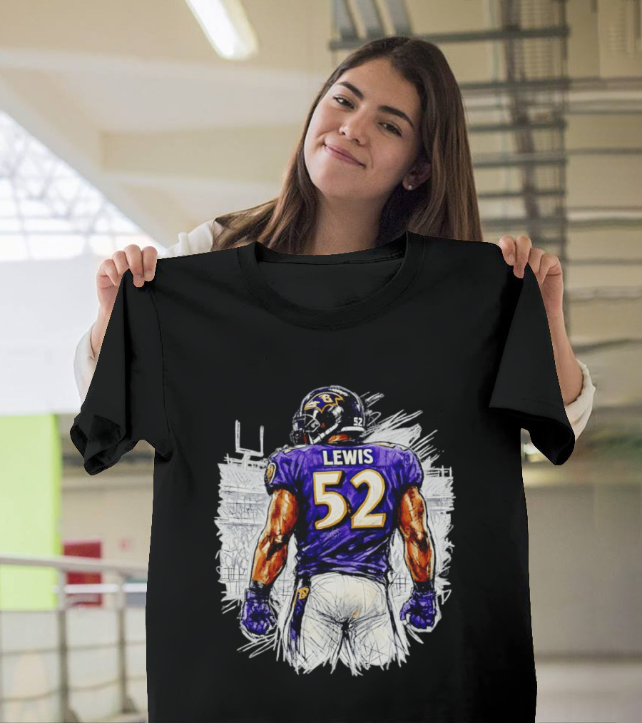 Ray Lewis Baltimore Ravens 52 Lewis Football Legendary Linebacker Ravens NFL Team T-Shirt