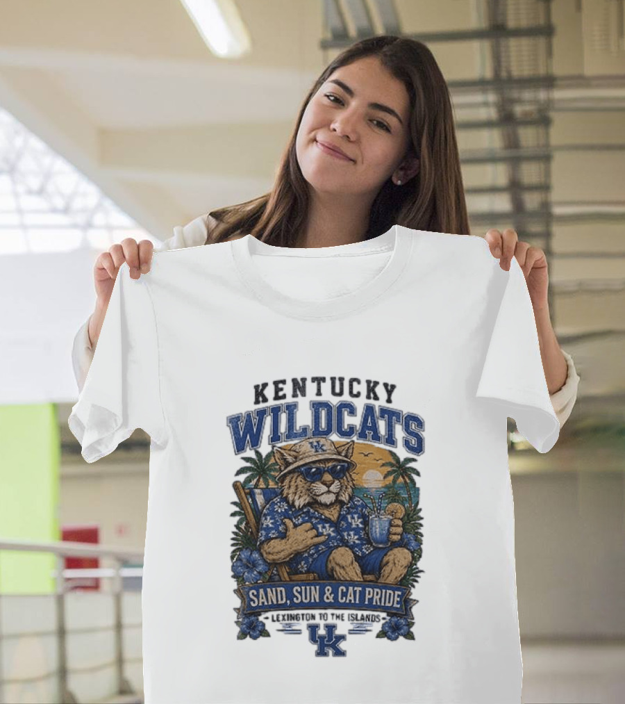 Kentucky Wildcats Sand Sun Cat Pride Paradise Lexington To The Islands T-Shirt