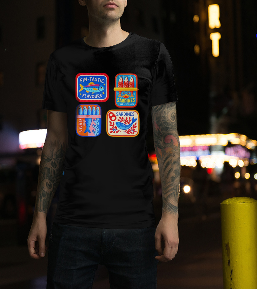 Fin Tastic Flavours Sardines Pour Les Toasts Sardines Sard Under The Sea T-Shirt