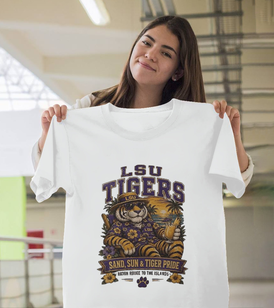 LSU Tigers Sand Sun And Tiger Pride Baton Rouge To The Islands T-Shirt