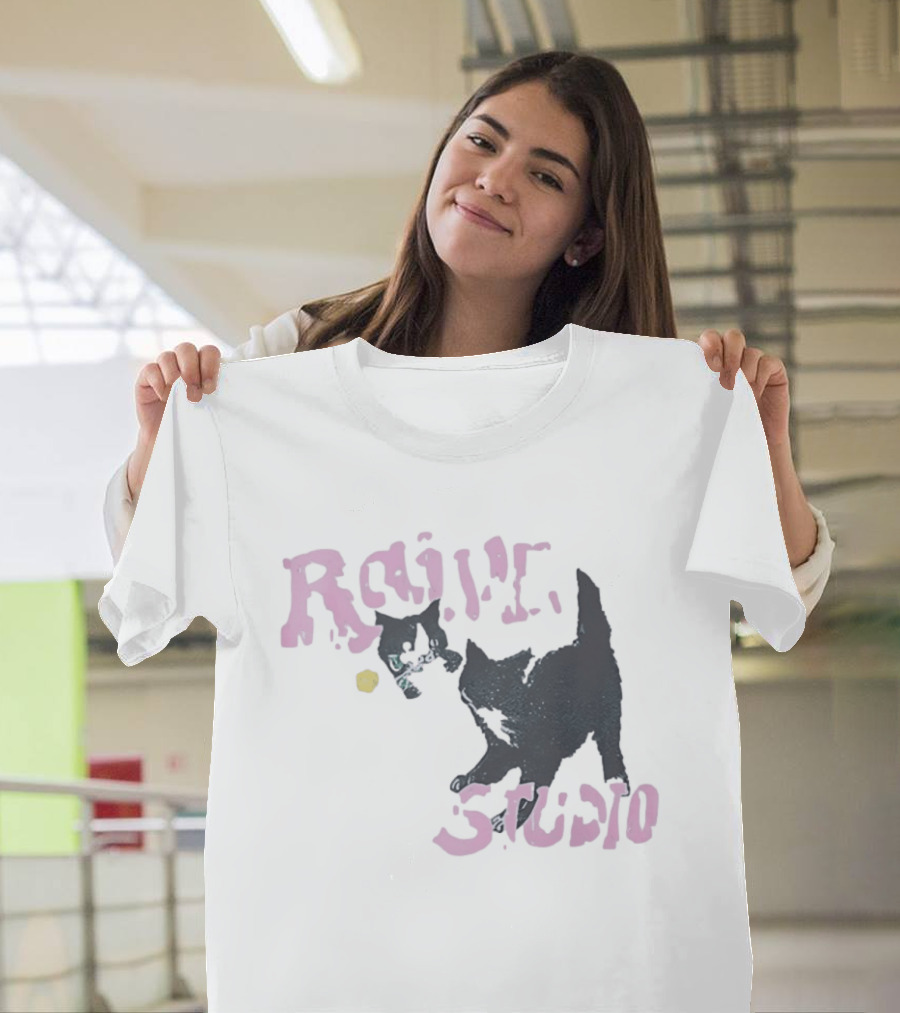Raive Studio Cats Kitten Playful Black Cat T-Shirt