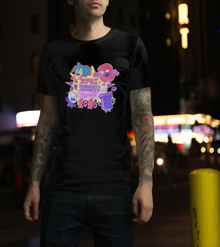 BFDI & Inanimate Insanity Tour 2026 Characters And Fun Adventure T-Shirt