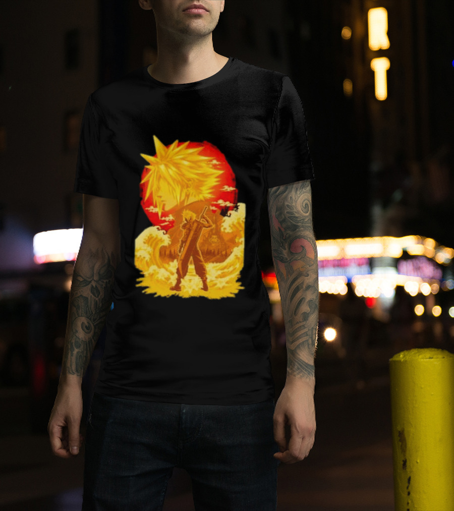 Cloud Strife Final Fantasy VII Shinra Ukiyo E Wave T-Shirt