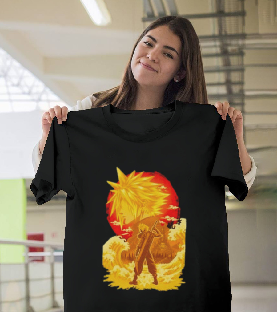 Cloud Strife Final Fantasy VII Shinra Ukiyo E Wave T-Shirt
