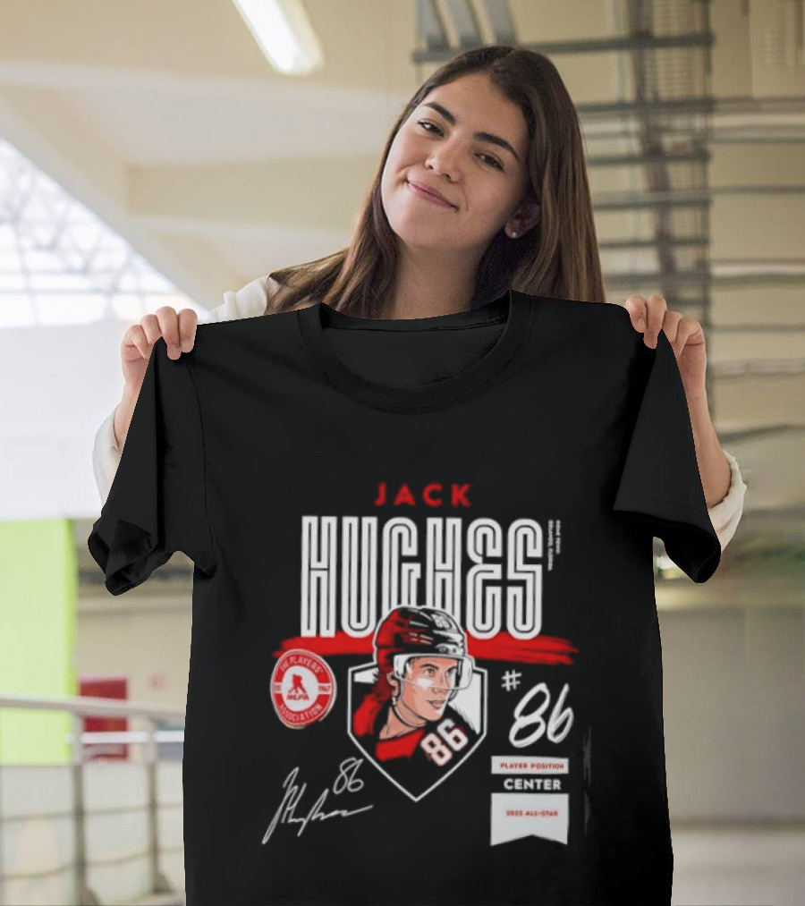 Jack Hughes NHLPA Signature 2023 All Star Center #86 T-Shirt
