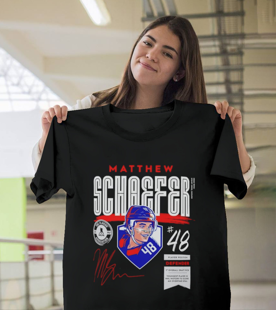 Matthew Schaefer No 48 NHLPA Defender 1st Overall Draft Pick T-Shirt