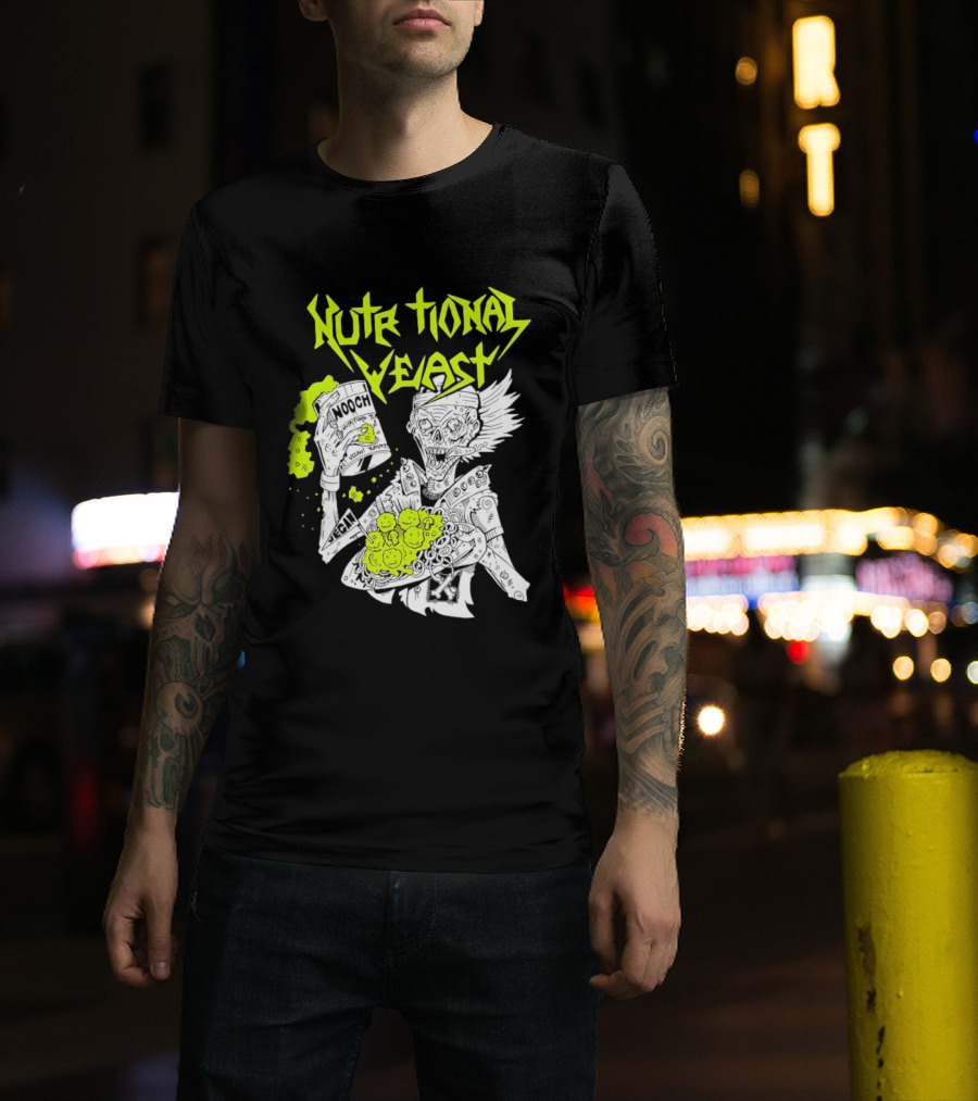 Nutritional Yeast Nooch Vegan Yummy B12 Skeleton T-Shirt