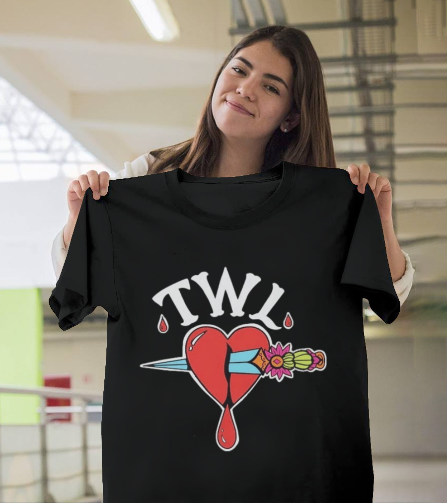 TWL Heart Dagger Tattoo Style Red Dripping Heart T-Shirt
