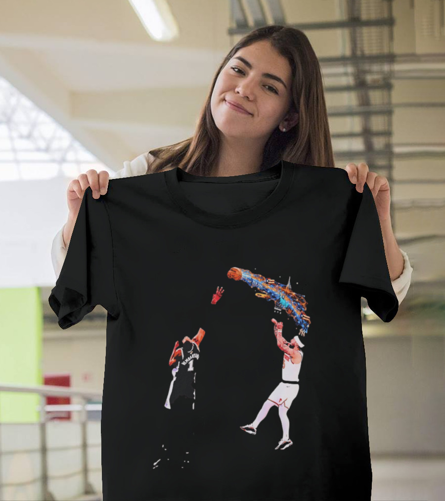 Wembanyama Vs New York Basketball Player Dynamic Showdown T-Shirt