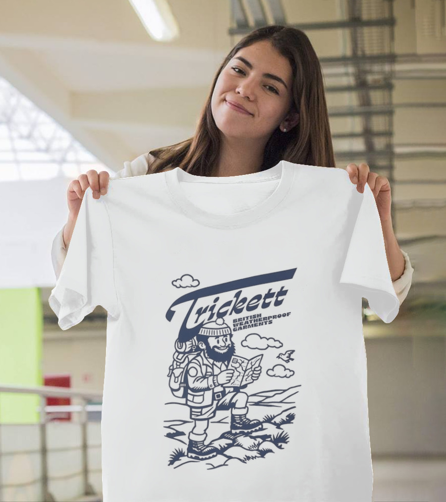 Trickett Hiker In British Landscape With Weatherproof Gear T-Shirt