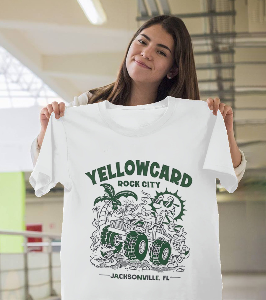 Yellowcard Rock City Jacksonville FL Tropical Adventure Monster Truck T-Shirt