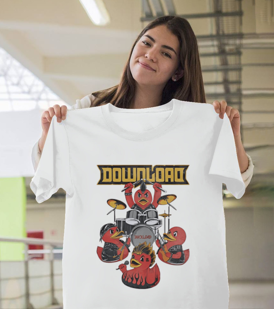 Download Festival Duck Band Rock Drummers T-Shirt