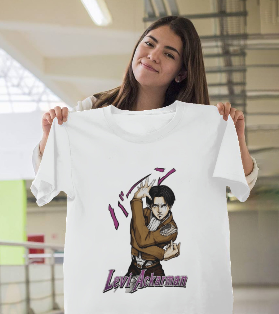 Levi Ackerman Anime Character Pose Attack On Titan Manga T-Shirt