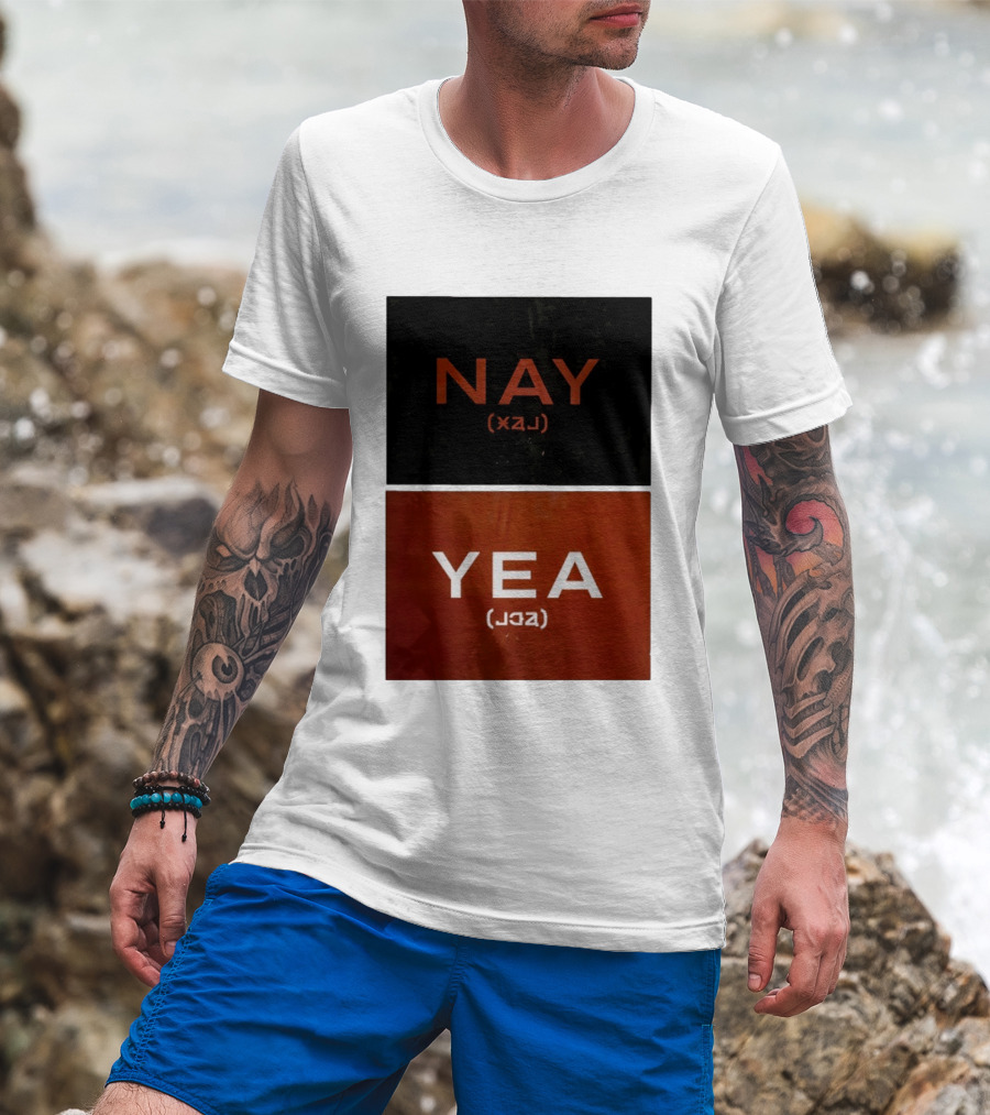 Nay Yea Minimalist Affirmation Negation Optical Illusion T-Shirt