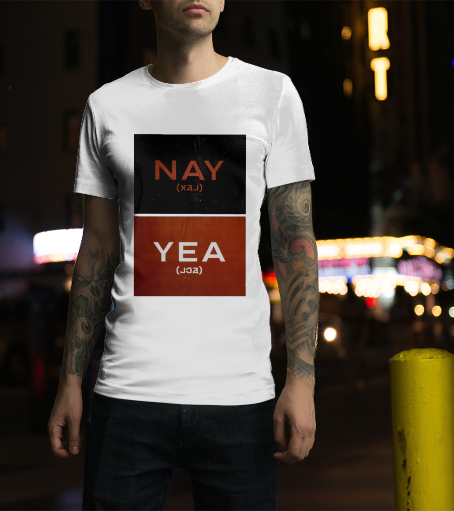 Nay Yea Minimalist Affirmation Negation Optical Illusion T-Shirt
