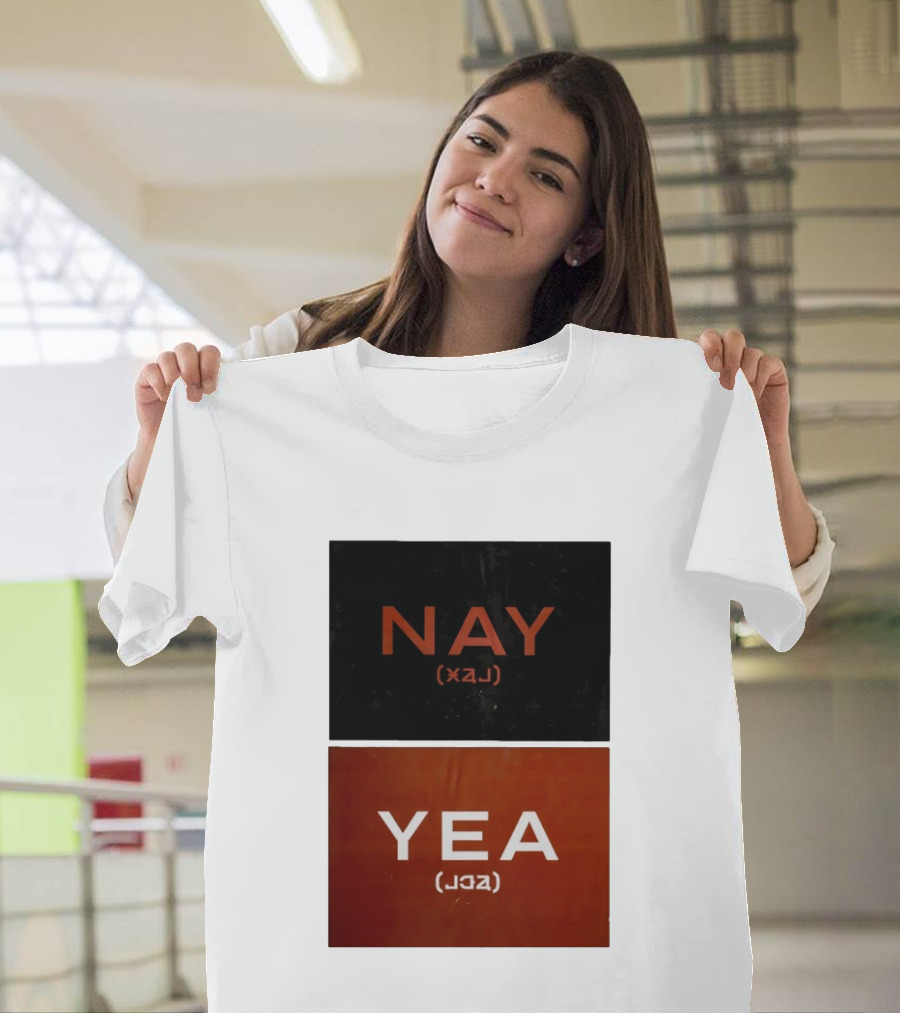 Nay Yea Minimalist Affirmation Negation Optical Illusion T-Shirt
