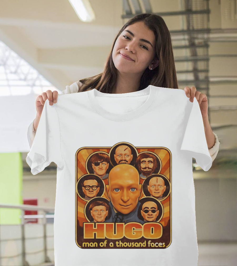 Hugo Man Of A Thousand Faces Ventriloquist Dummy Mask Collection T-Shirt
