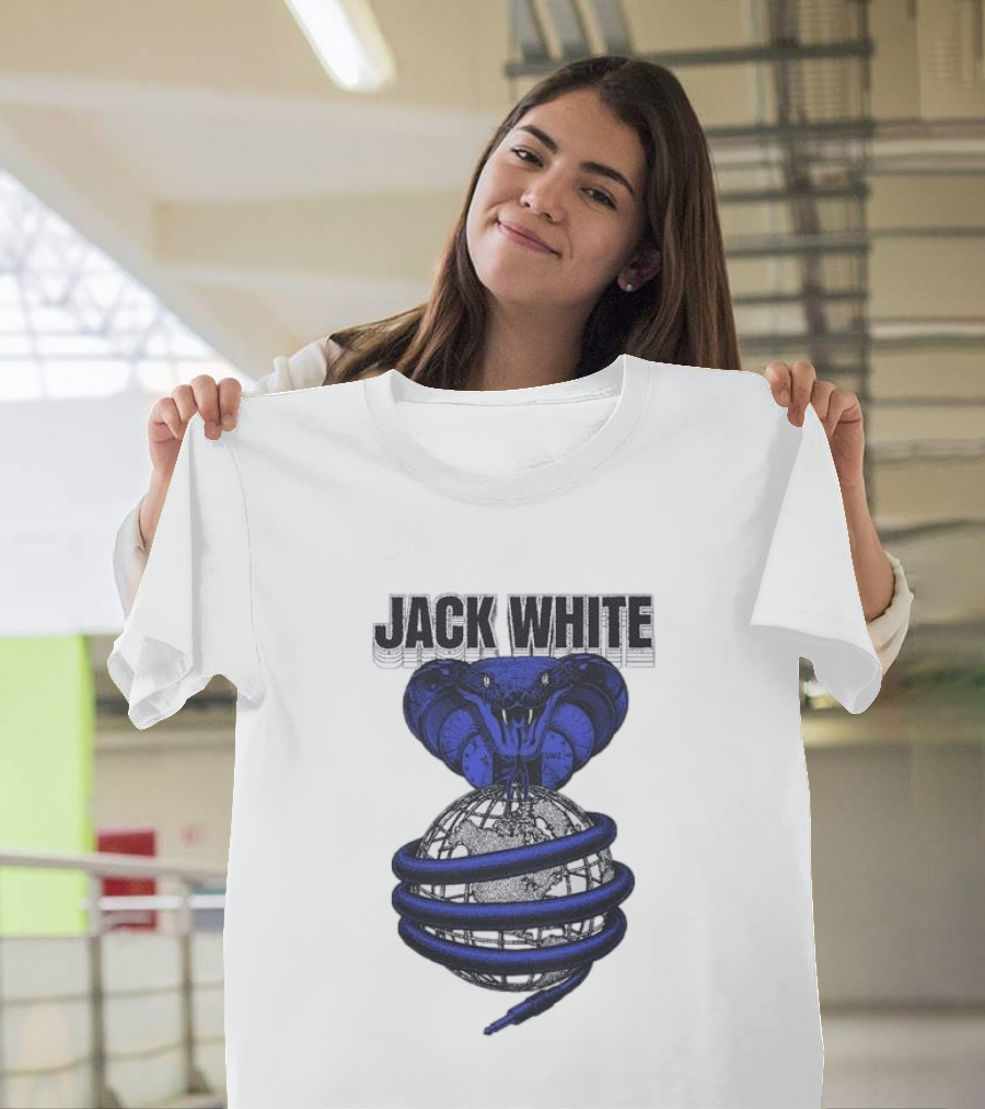 Jack White No Name Tour 2026 Snake Wrapped Around Globe T-Shirt