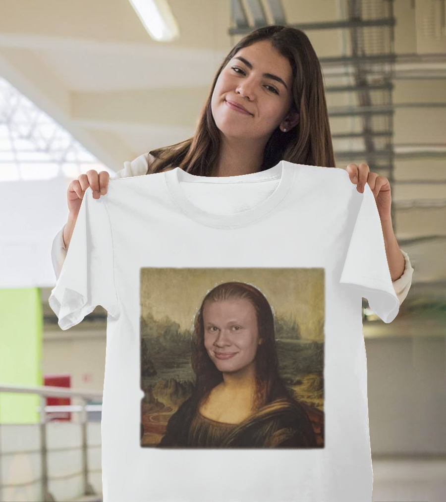 Mona Lisa Erling Haaland Meme Face Fusion T-Shirt