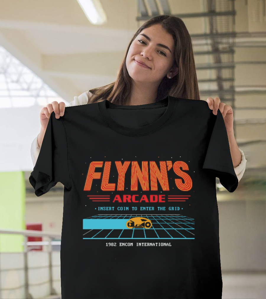 Flynn's Arcade Where The Games Come To Life Tron 1982 Encom International T-Shirt