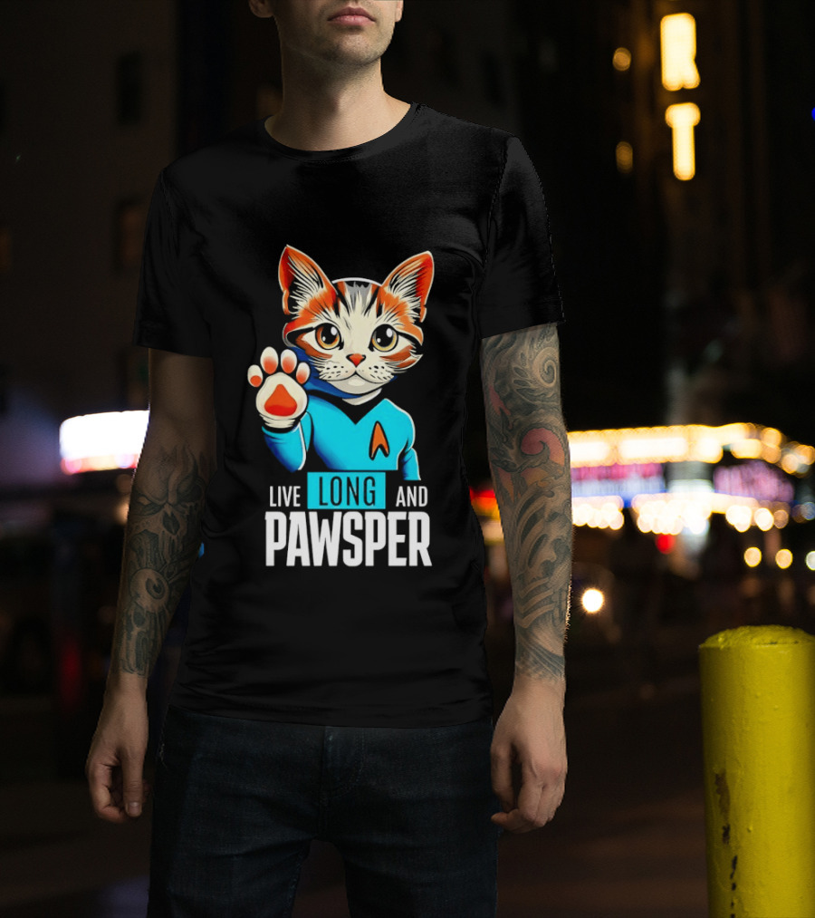 Cat Live Long And Pawsper Fun Feline Cosplay T-Shirt