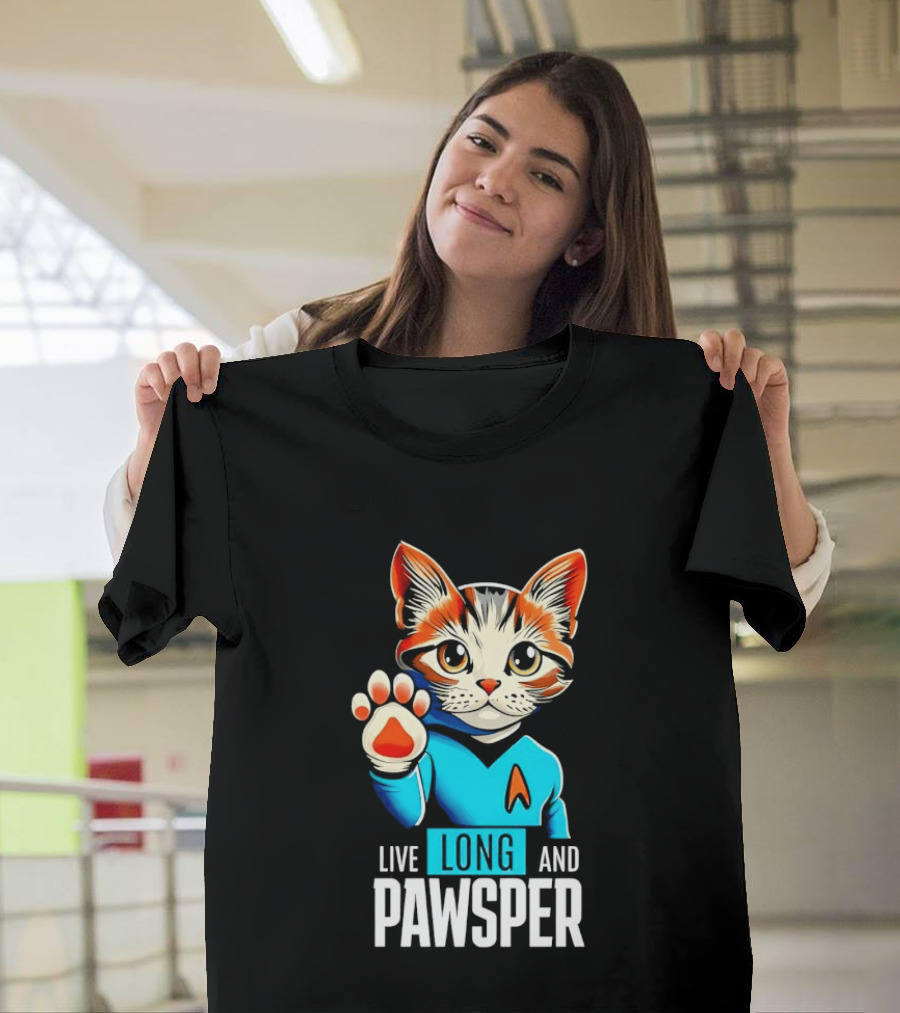 Cat Live Long And Pawsper Fun Feline Cosplay T-Shirt