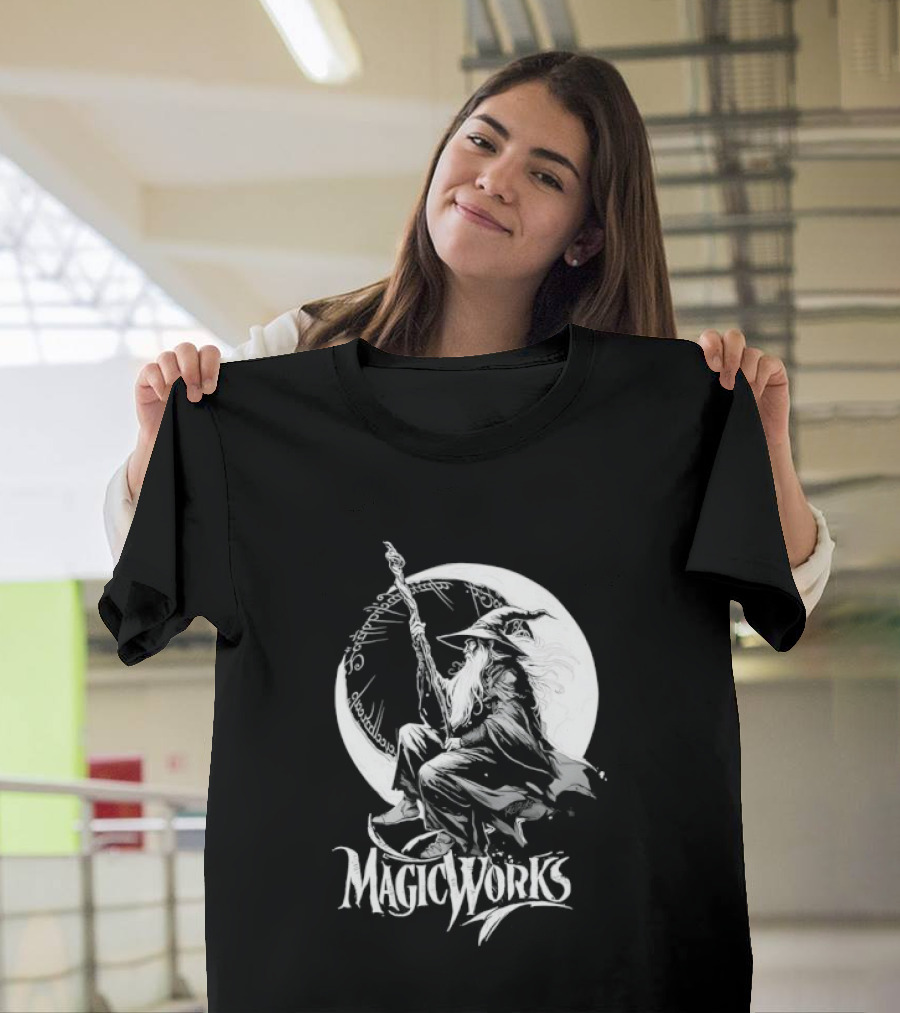 Gandalf Magic Works Lord Of The Rings Wizard Silhouette Moon T-Shirt