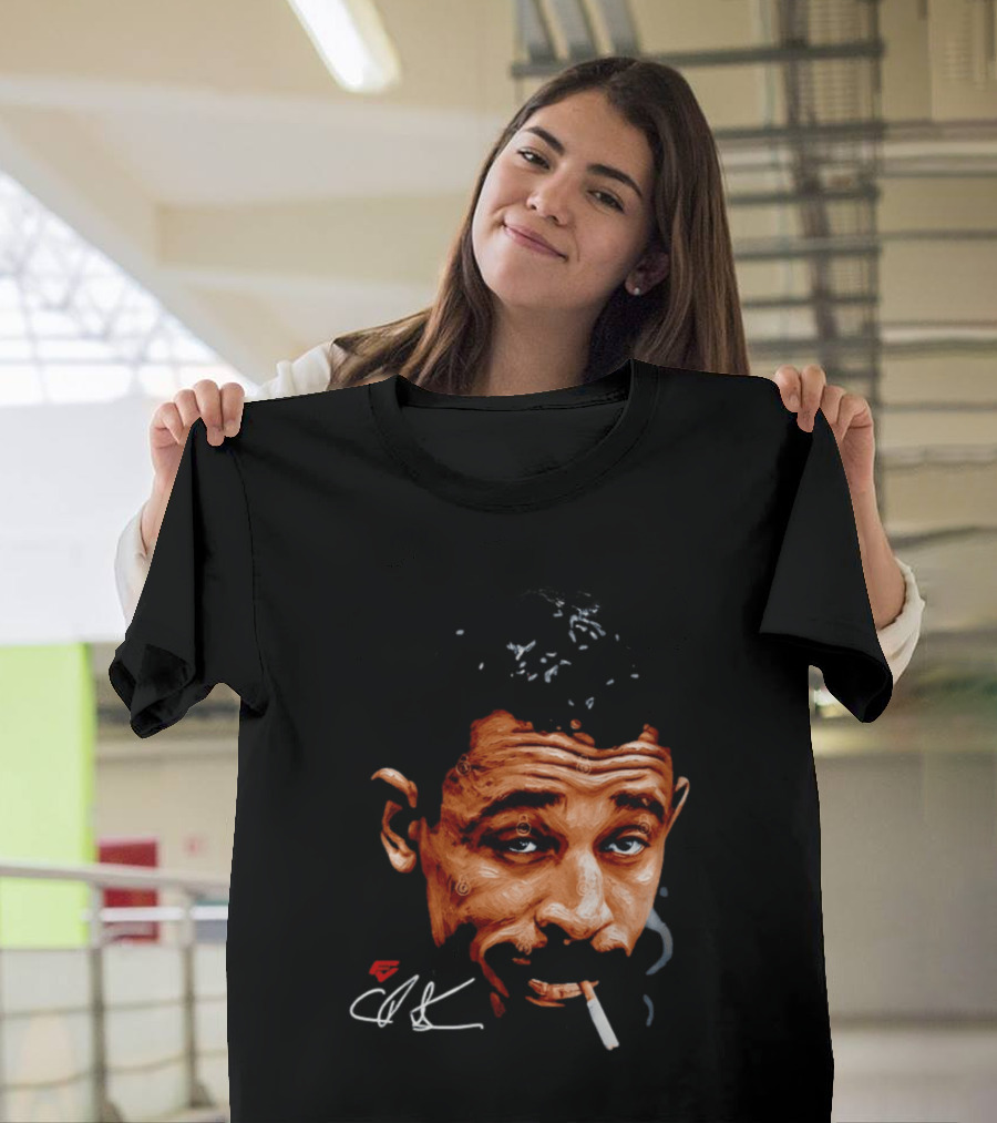 Charles Bukowski Cigarette Artwork CK Signature T-Shirt