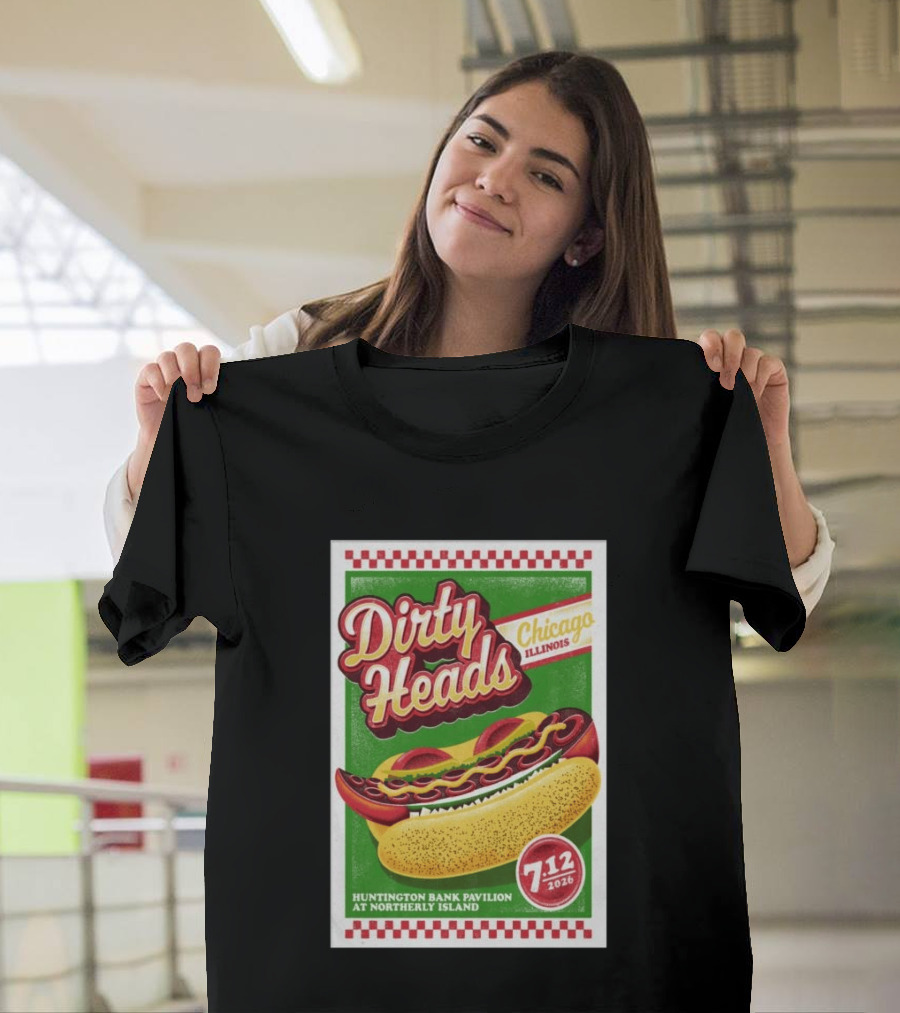 Dirty Heads Huntington Bank Pavilion Chicago Illinois Hot Dog July 12 2026 T-Shirt