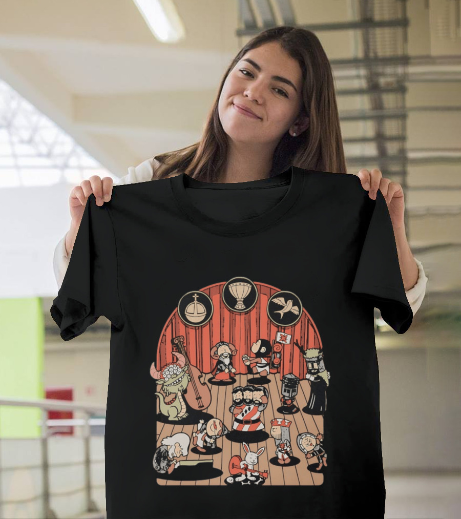 Monty Python And The Holy Grail Medieval Band Peanuts Style Scene T-Shirt