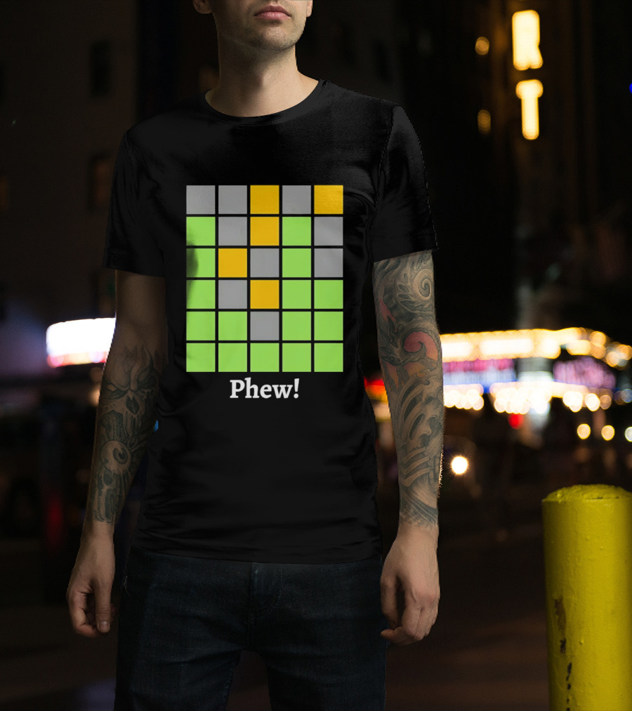 Minesweeper Phew Grid Game Board Text Phew T-Shirt