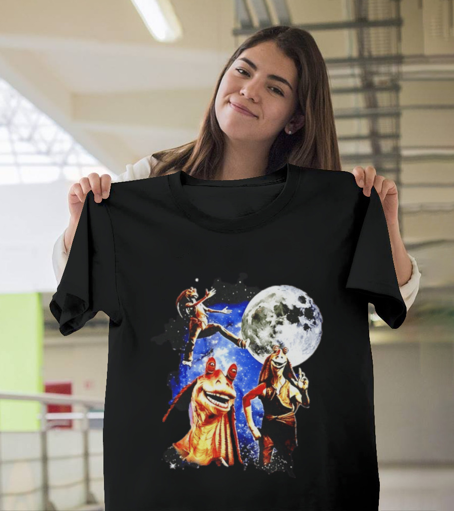 Jar Jar Binks Star Wars Gungan Moon And Space Adventure T-Shirt