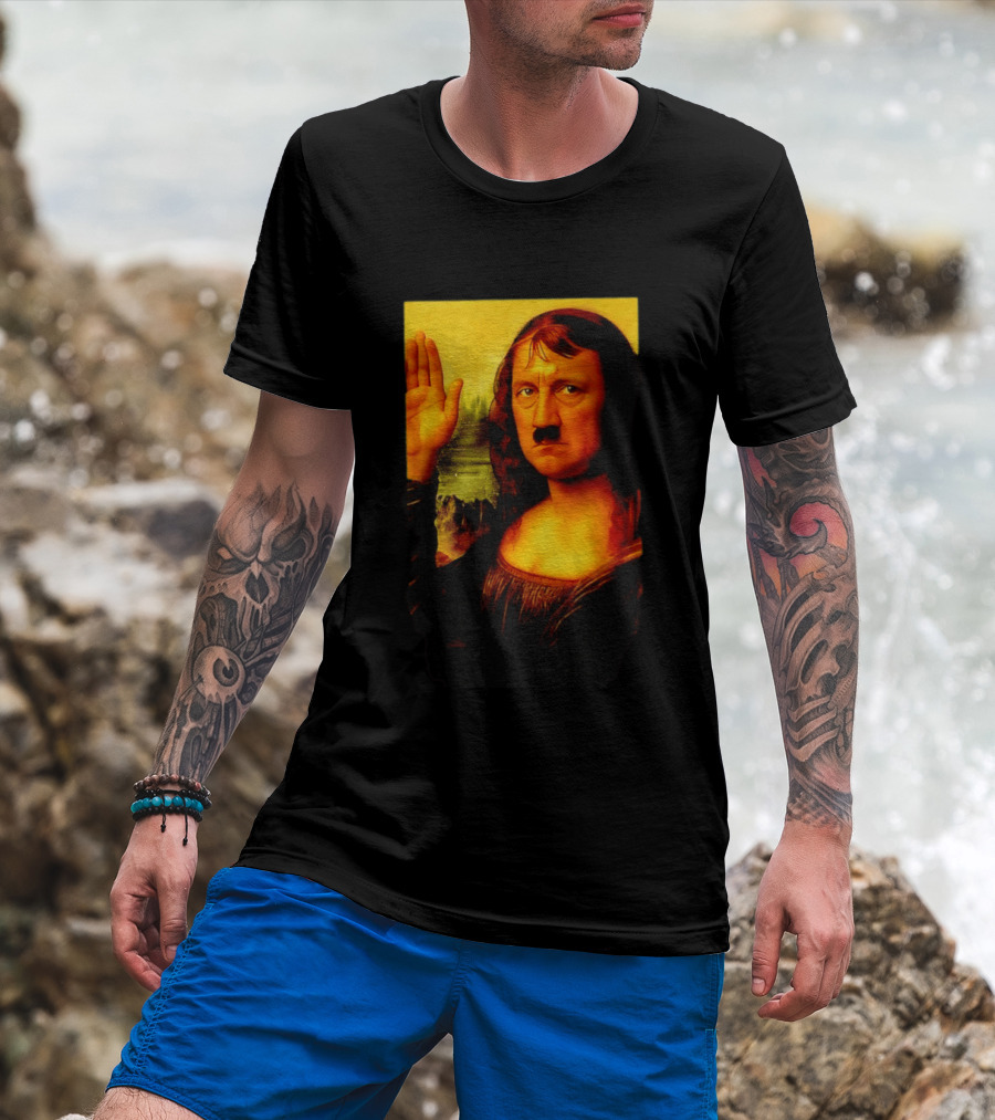 Mona Lisa Hitler Mashup Painting Iconic Fusion T-Shirt