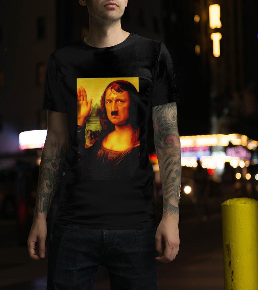 Mona Lisa Hitler Mashup Painting Iconic Fusion T-Shirt