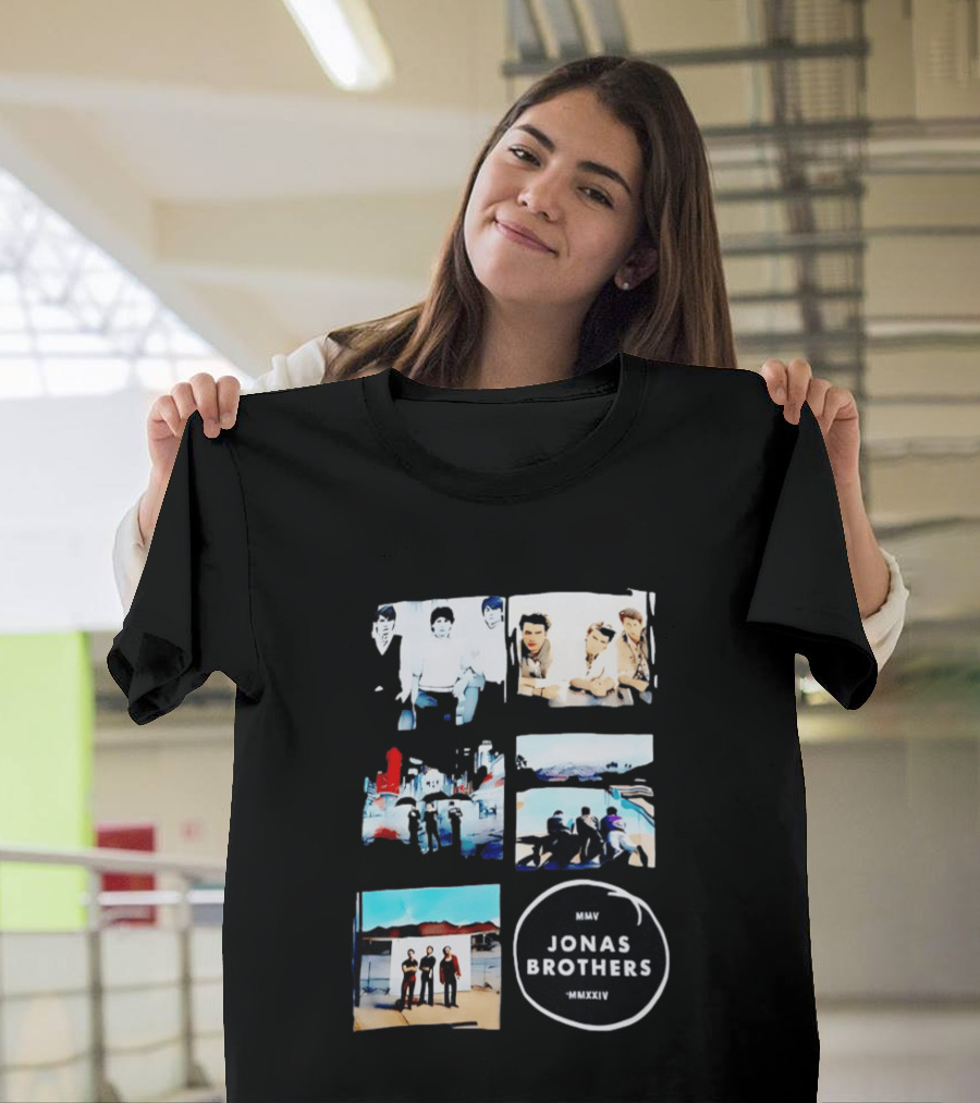 Jonas Brothers Collage MMV MMXXIV Music Band Photos Collection T-Shirt