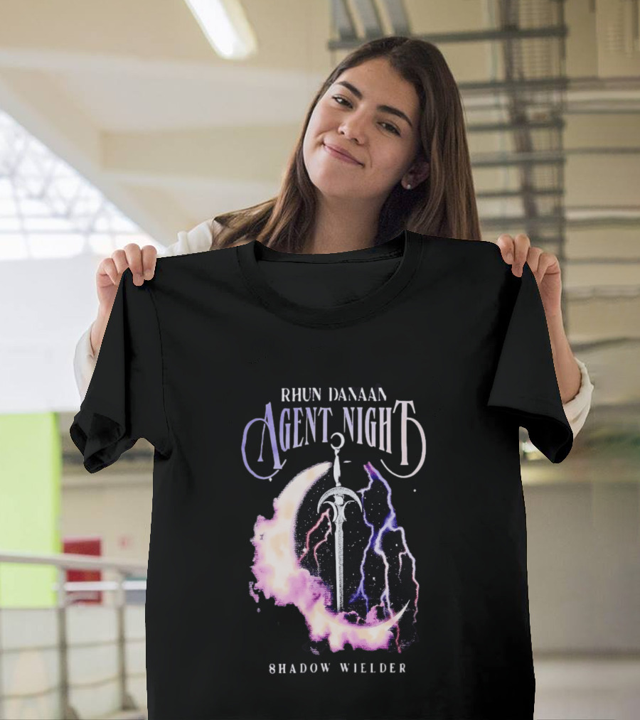 Rhun Danaan Agent Night Shadow Wielder Sword Moon Lightning T-Shirt
