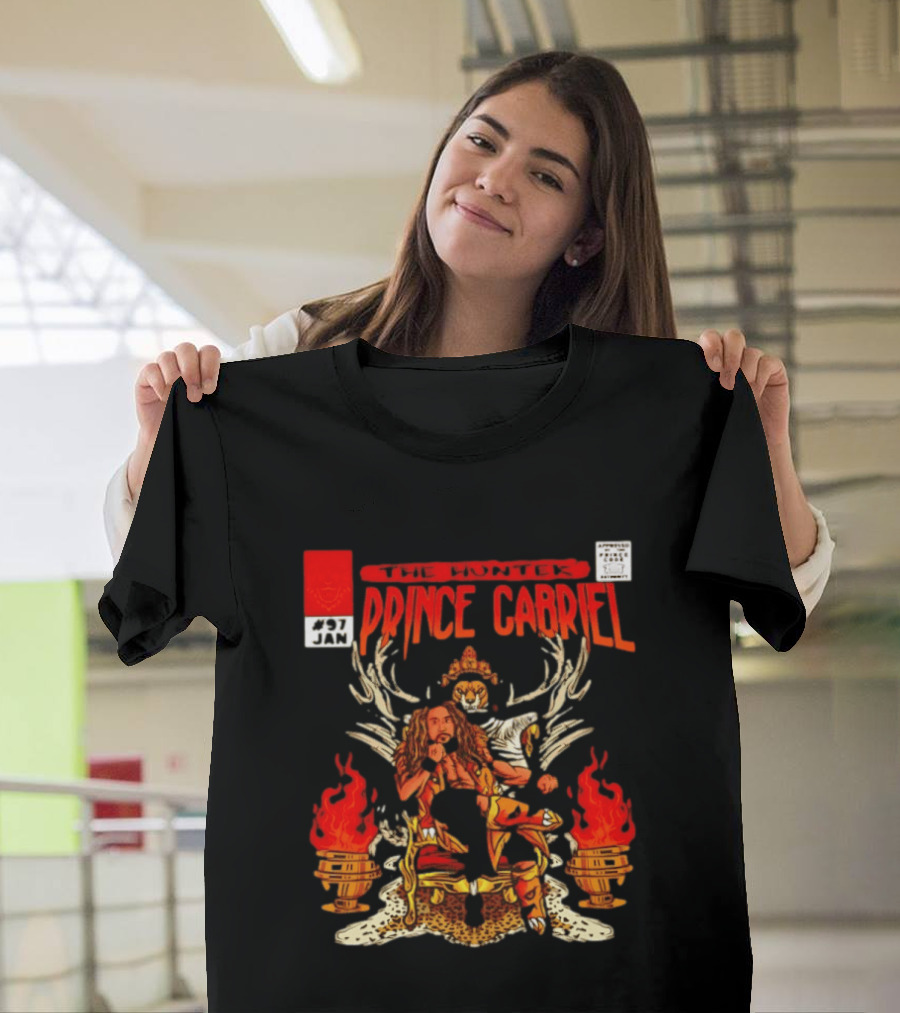 The Hunter Prince Gabriel 97 Jan Comic Book Cover Deer Antlers Flaming Torches T-Shirt