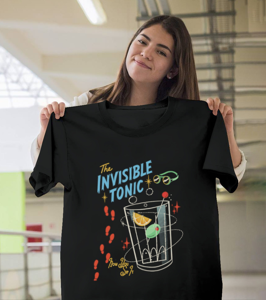 The Invisible Tonic Glass With Citrus Garnish And Playful Summer T-Shirt
