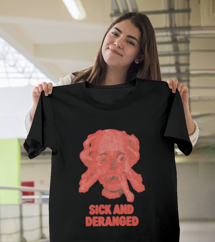 Sick And Deranged Skull Gothic Edgy Horror T-Shirt