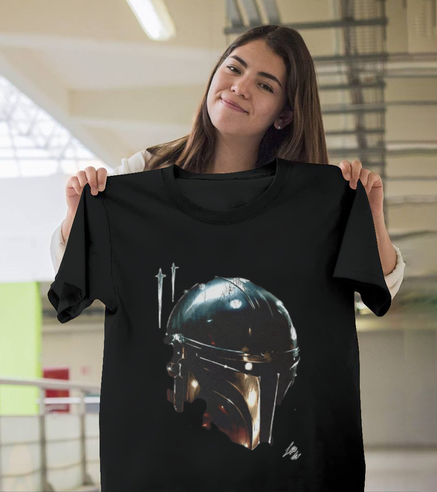 The Mandalorian Star Wars Helmet Iconic Two Sided Print T-Shirt